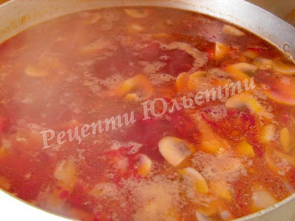 Borsch vegano de setas